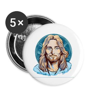 Jesus Christ #08 - Buttons groß 56 mm (5er Pack) - Weiß - Vorne
