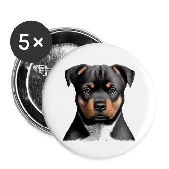 Rottweiler Chien Chiot Propriétaire de Rottweiler Propriétaire de chien - Lot de 5 grands badges (56 mm) - blanc - Devant