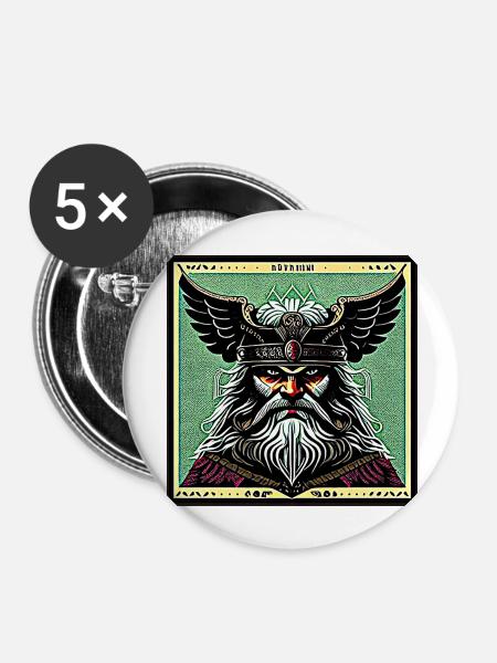 Odins Erbe - Buttons groß 56 mm (5er Pack) - Weiß