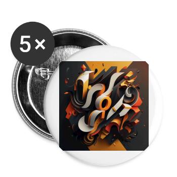 Graffiti - Lot de 5 grands badges (56 mm) - blanc - Devant