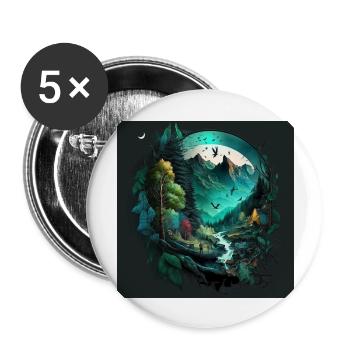 Peintures de la nature - Lot de 5 grands badges (56 mm) - blanc - Devant