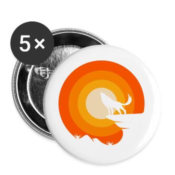 Wolf is my spirit animal - Buttons large 2.2''/56 mm (5-pack) - white - Front