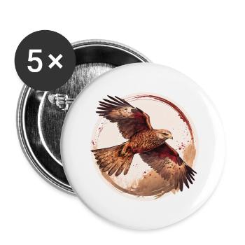 Milan royal oiseau de proie - Lot de 5 grands badges (56 mm) - blanc - Devant