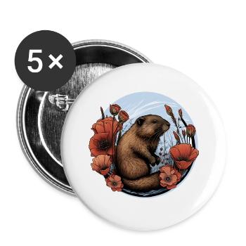 Beaver beaver protection - Buttons large 2.2''/56 mm (5-pack) - white - Front