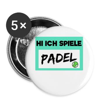 Padel Spieler Statement Bälle Padelspiel Sportart - Buttons groß 56 mm (5er Pack) - Weiß - Vorne