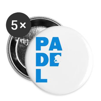 Joueur de raquette de balle de sport d’entraînement de padel - Lot de 5 grands badges (56 mm) - blanc - Devant