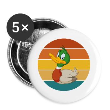 hunting, duck hunting, hunting, hunter - Buttons large 2.2''/56 mm (5-pack) - white - Front