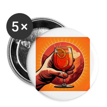 Prost - Buttons groß 56 mm (5er Pack) - Weiß - Vorne