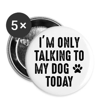Dog Hund - Buttons groß 56 mm (5er Pack) - Weiß - Vorne