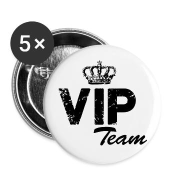 vip team - Buttons groß 56 mm (5er Pack) - Weiß - Vorne