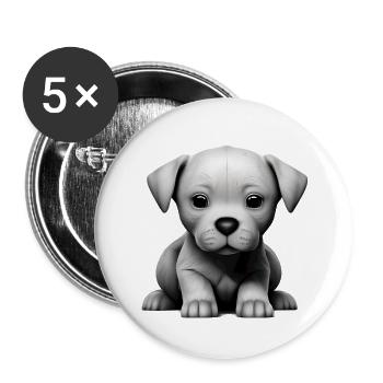 Labrador Retriever Labradorbesitzer Hundewelpe - Buttons groß 56 mm (5er Pack) - Weiß - Vorne