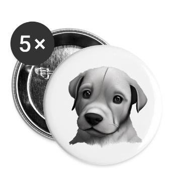 Labrador Retriever chiot Labrador propriétaire - Lot de 5 grands badges (56 mm) - blanc - Devant