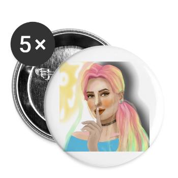 Rainbowgirl - Buttons large 2.2''/56 mm (5-pack) - white - Front