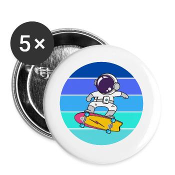Astronaut, Weltraum, Kosmonaut - Buttons groß 56 mm (5er Pack) - Weiß - Vorne