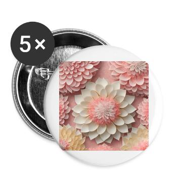 Amazing Flowers - Buttons large 2.2''/56 mm (5-pack) - white - Front