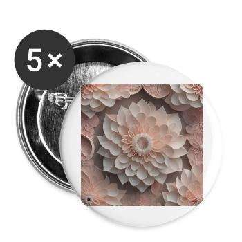 Amazing Flowers - Buttons large 2.2''/56 mm (5-pack) - white - Front