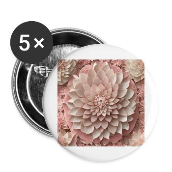 Amazing Flowers - Buttons large 2.2''/56 mm (5-pack) - white - Front
