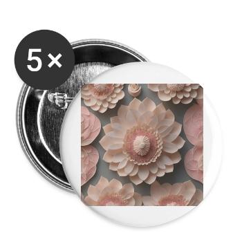 Amazing Flowers - Buttons large 2.2''/56 mm (5-pack) - white - Front