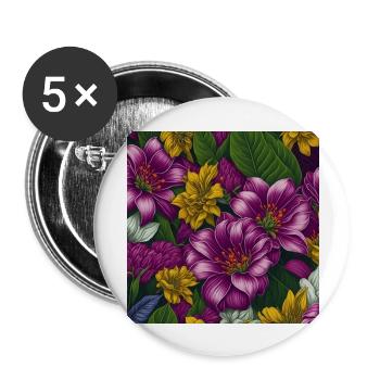 Amazing Flowers - Buttons large 2.2''/56 mm (5-pack) - white - Front
