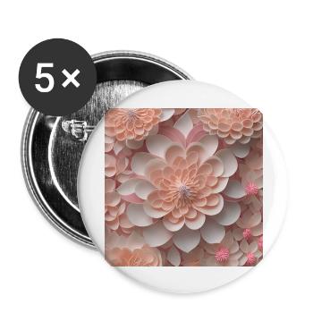 Amazing Flowers - Buttons large 2.2''/56 mm (5-pack) - white - Front