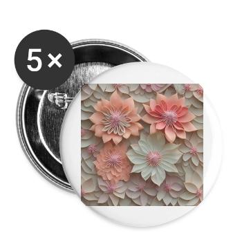 Amazing flowers - Buttons large 2.2''/56 mm (5-pack) - white - Front