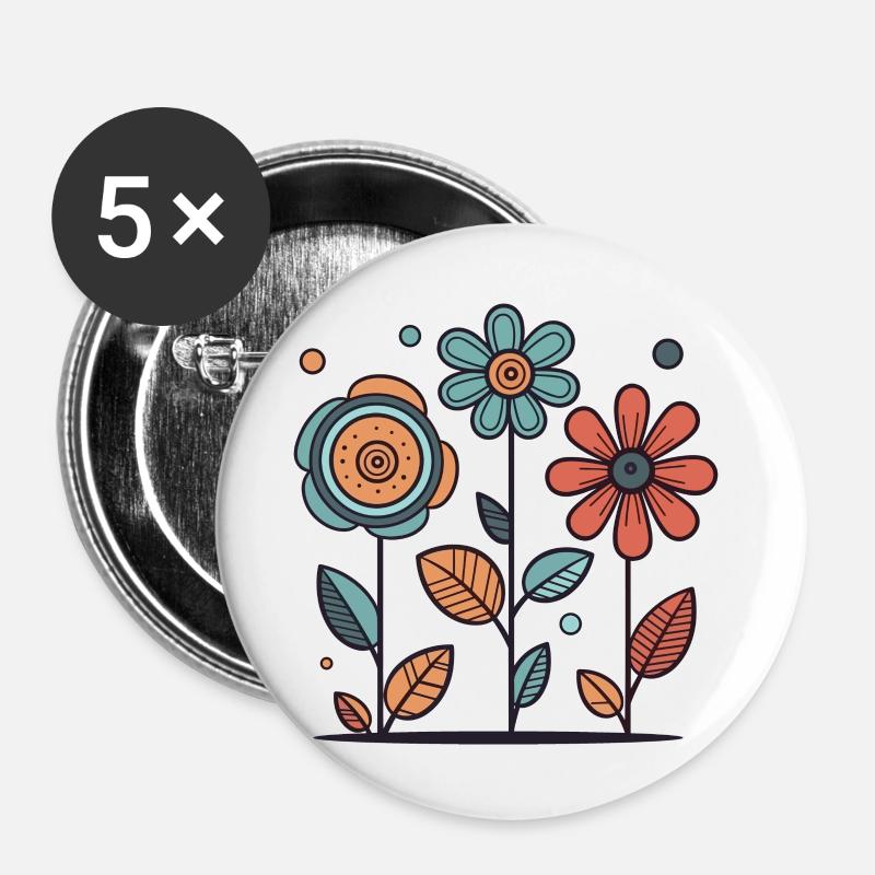 Flowers - Buttons large 2.2''/56 mm (5-pack) - white