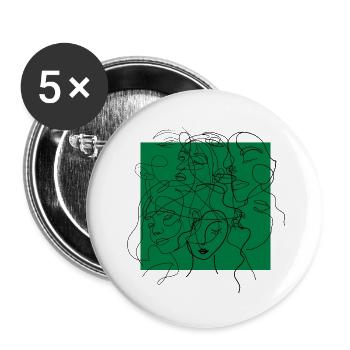 Face line Green - Buttons large 2.2''/56 mm (5-pack) - white - Front