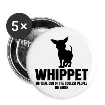 Dog Hund - Buttons groß 56 mm (5er Pack) - Weiß - Vorne