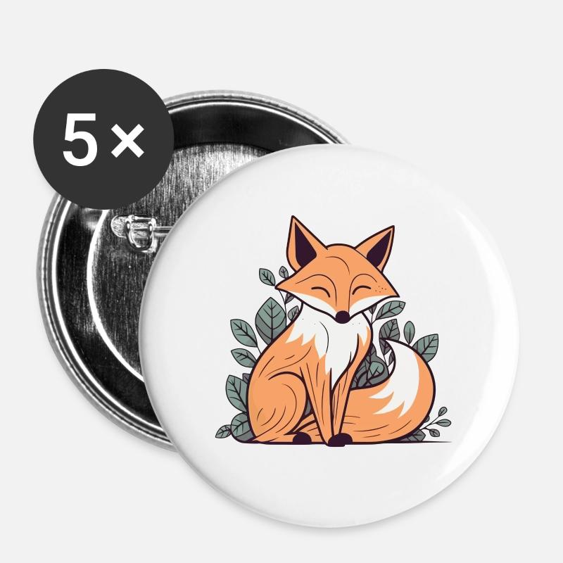Fox - Buttons large 2.2''/56 mm (5-pack) - white