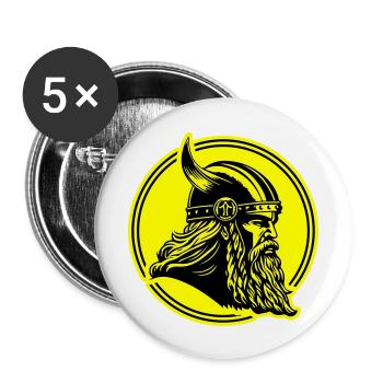 Viking Head Warrior Viking - Buttons large 2.2''/56 mm (5-pack) - white - Front
