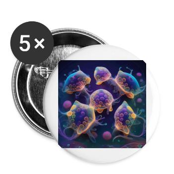 Amazing group of magic yellyfish - Buttons large 2.2''/56 mm (5-pack) - white - Front