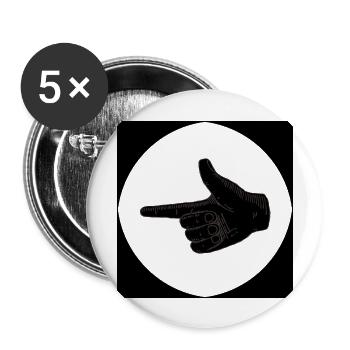 Transparenter Kreis mit schwarzen Rändern - Buttons groß 56 mm (5er Pack) - Weiß - Vorne