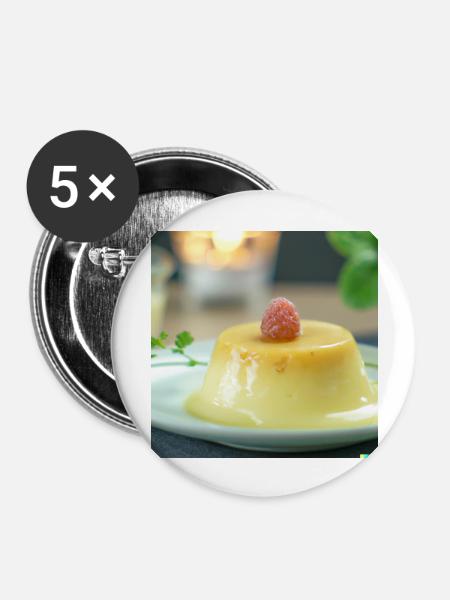Vanillesosse in Pudding - Buttons groß 56 mm (5er Pack) - Weiß