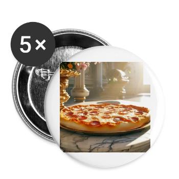 Pizza Lover Flavour - Buttons large 2.2''/56 mm (5-pack) - white - Front