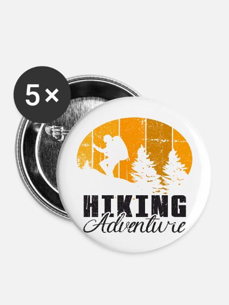 HIking Adventure - Buttons groß 56 mm (5er Pack) - Weiß