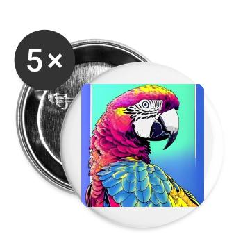Neon Ara - Buttons groß 56 mm (5er Pack) - Weiß - Vorne