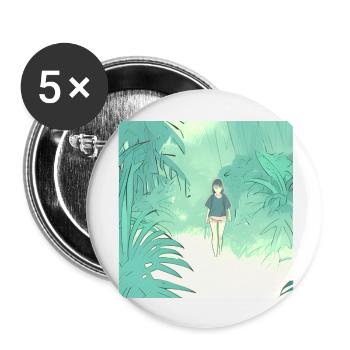 In the Jungle - Buttons groß 56 mm (5er Pack) - Weiß - Vorne