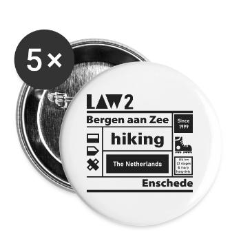 LOI 2 l Bergen aan Zee l Enschede l black - Lot de 5 grands badges (56 mm) - blanc - Devant