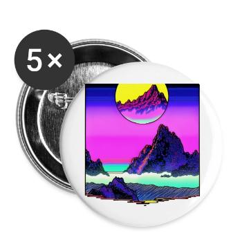 The Moon - Buttons groß 56 mm (5er Pack) - Weiß - Vorne