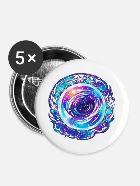 Raumfahrt - Buttons groß 56 mm (5er Pack) - Weiß