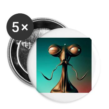 Alien artwork by Bruederchen - Buttons groß 56 mm (5er Pack) - Weiß - Vorne