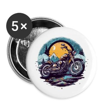 Motorcycle chopper - Buttons large 2.2''/56 mm (5-pack) - white - Front