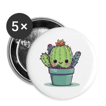 Cute baby cactus - Buttons large 2.2''/56 mm (5-pack) - white - Front