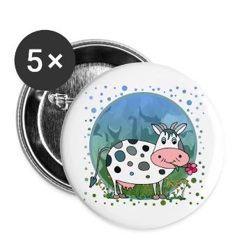 Cow - Buttons large 2.2''/56 mm (5-pack) - white - Front