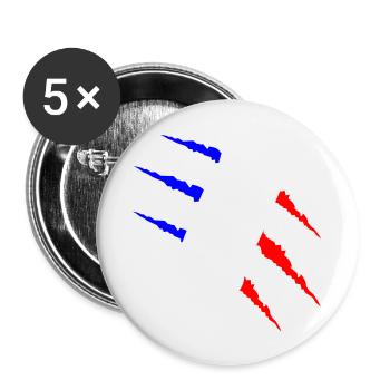 krallen frankreich - Buttons groß 56 mm (5er Pack) - Weiß - Vorne