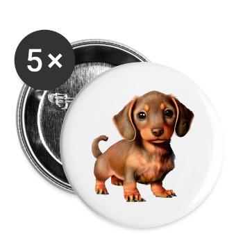 Dog owners Dachshund Dog Dogs Dog owners - Buttons large 2.2''/56 mm (5-pack) - white - Front