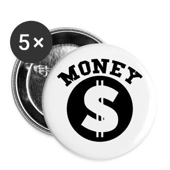 Argent - Lot de 5 grands badges (56 mm) - blanc - Devant