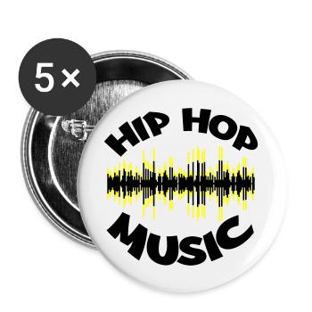 Musique Hip Hop 002 - Lot de 5 grands badges (56 mm) - blanc - Devant