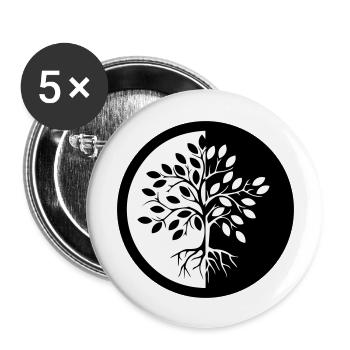 ARBRE DE VIE - Lot de 5 grands badges (56 mm) - blanc - Devant
