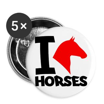 i love horses 2 2 - Buttons groß 56 mm (5er Pack) - Weiß - Vorne